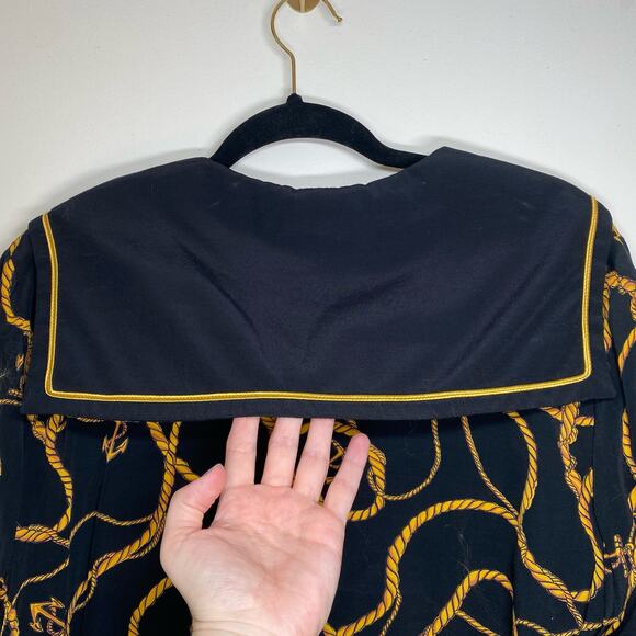 Carole Little Vintage 80s Nautical Avant Garde Unique Button Up Deadstock 12 - Picture 6 of 9